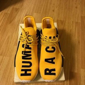Addidas Yellow Human Race Size 9.5